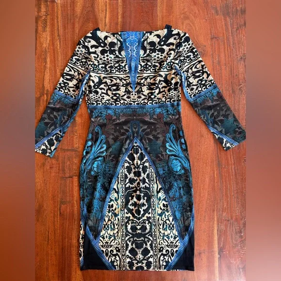 Roberto Cavalli Blue Pattern Dress - Picture 4 of 7